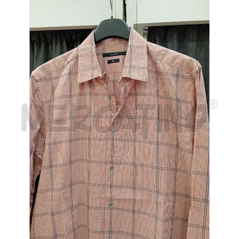 CAMICIA UOMO GUCCI ARANCIONE QUADRETTI BIANCHI  | Mercatino dell'Usato Burolo 2