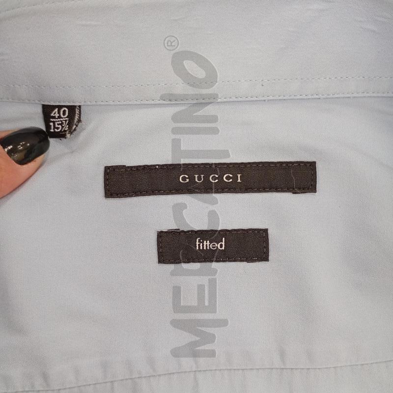 CAMICIA UOMO GUCCI AZZURRA LISCIA | Mercatino dell'Usato Burolo 4