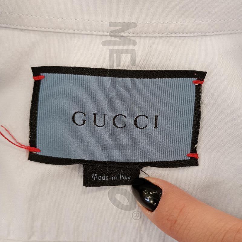 CAMICIA UOMO GUCCI AZZURRA LISCIA RICAMI LETTERE | Mercatino dell'Usato Burolo 4