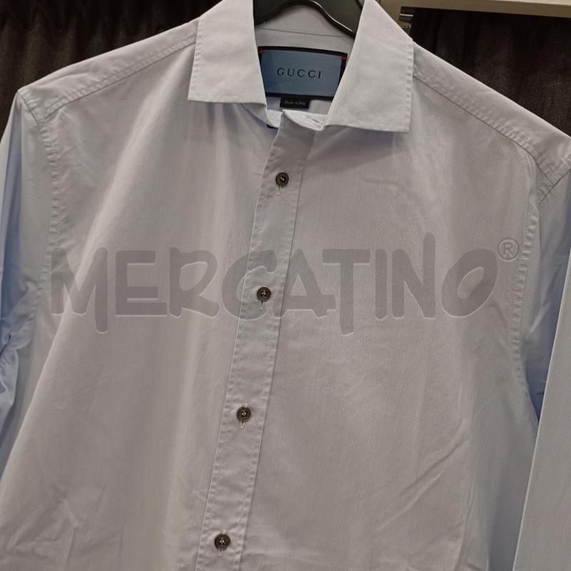 CAMICIA UOMO GUCCI AZZURRO DIAMANTE BIANCO  | Mercatino dell'Usato Burolo 3