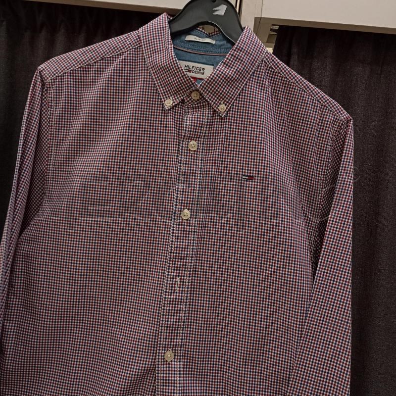 CAMICIA UOMO HILFIGER QUADRI BIANGO ROSSO BLU | Mercatino dell'Usato Burolo 3