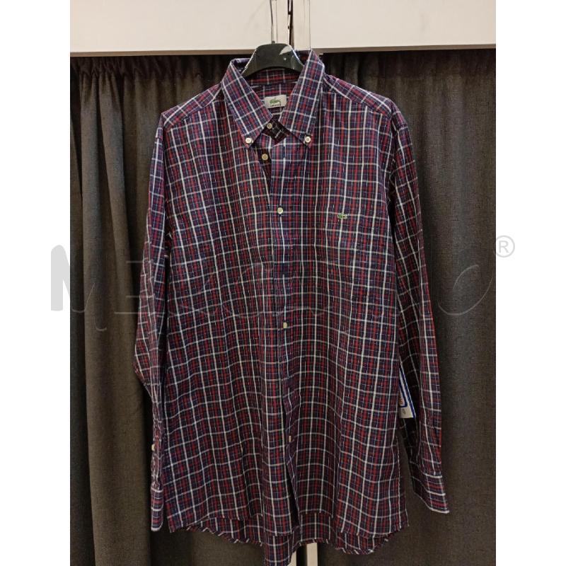 CAMICIA UOMO LACOSTE BLU ROSSO QUADRETTI | Mercatino dell'Usato Burolo 1