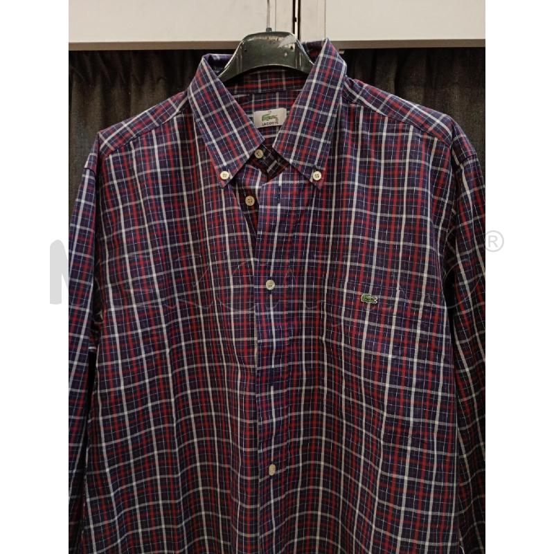 CAMICIA UOMO LACOSTE BLU ROSSO QUADRETTI | Mercatino dell'Usato Burolo 2