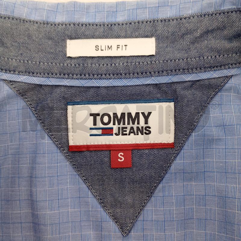 CAMICIA UOMO TOMMY JEANS BLU QAUDRI RIGHE BIANCHE | Mercatino dell'Usato Burolo 4