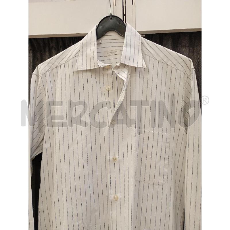 CAMICIA UOMO ZEGNA BIANCO GESSATO AZZURRO | Mercatino dell'Usato Burolo 2