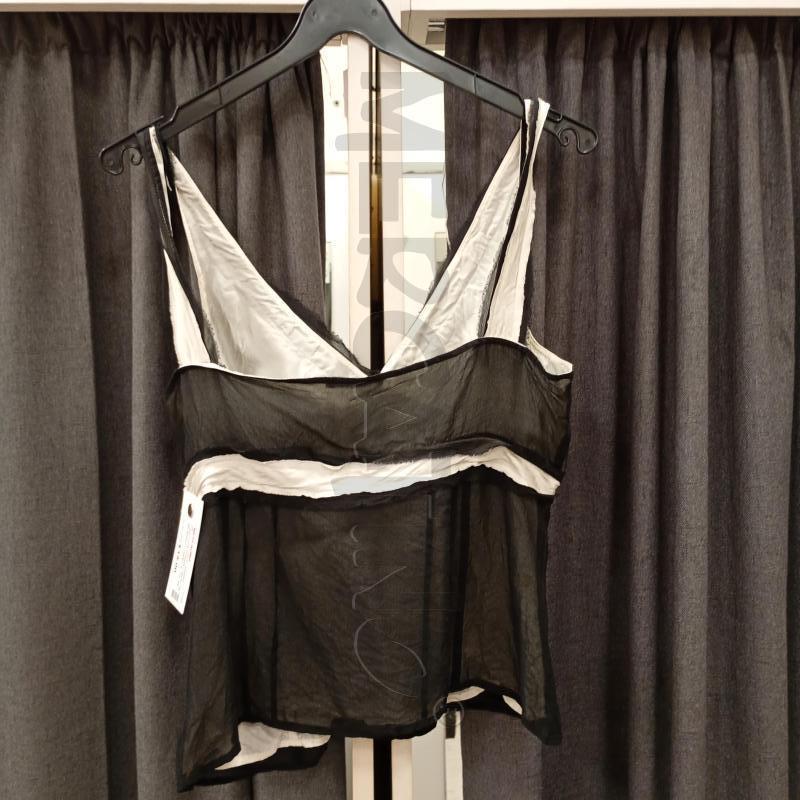 CANOTTA DONNA CARACTERE BIANCO NERO SPALLINE | Mercatino dell'Usato Burolo 2