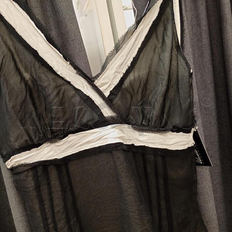 CANOTTA DONNA CARACTERE BIANCO NERO SPALLINE | Mercatino dell'Usato Burolo 3
