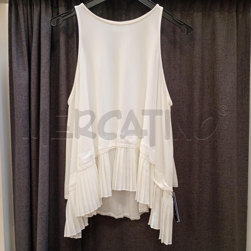 CANOTTA DONNA DONDUP BIANCA SMANICATO | Mercatino dell'Usato Burolo 1