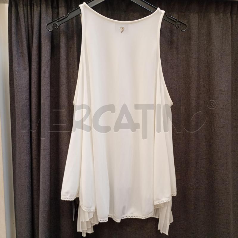 CANOTTA DONNA DONDUP BIANCA SMANICATO | Mercatino dell'Usato Burolo 2