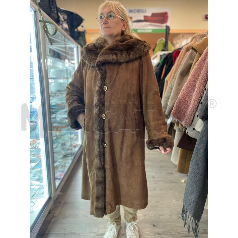 CAPPOTTO DONNA IN RENNA CON INSERTI VISONE | Mercatino dell'Usato Burolo 1