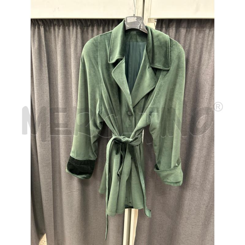 CAPPOTTO DONNA VERDE CANGIANTE VELLUTO | Mercatino dell'Usato Burolo 2