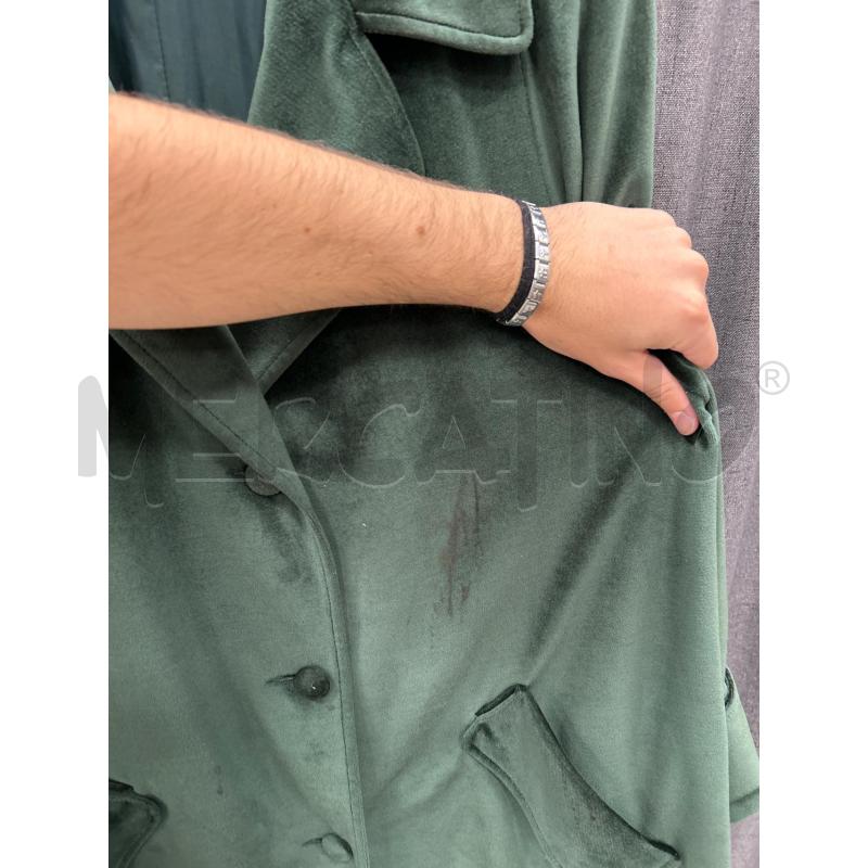 CAPPOTTO DONNA VERDE CANGIANTE VELLUTO | Mercatino dell'Usato Burolo 3