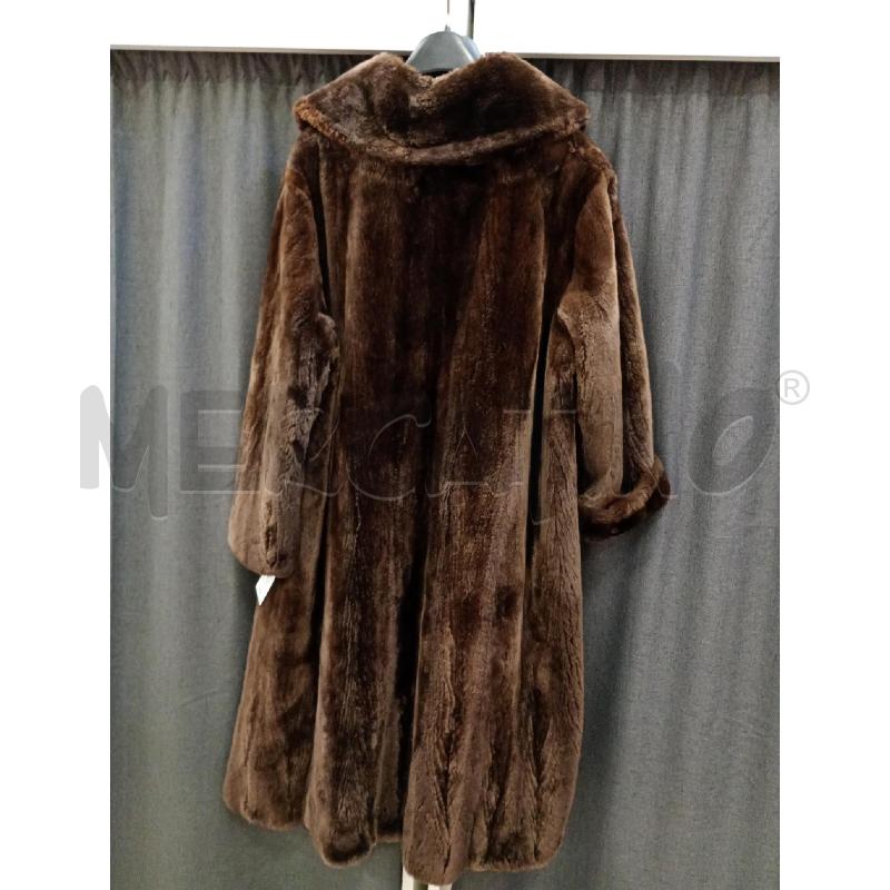 CAPPOTTO LUNGO IN ECOPELLICCIA MARRONE | Mercatino dell'Usato Burolo 3