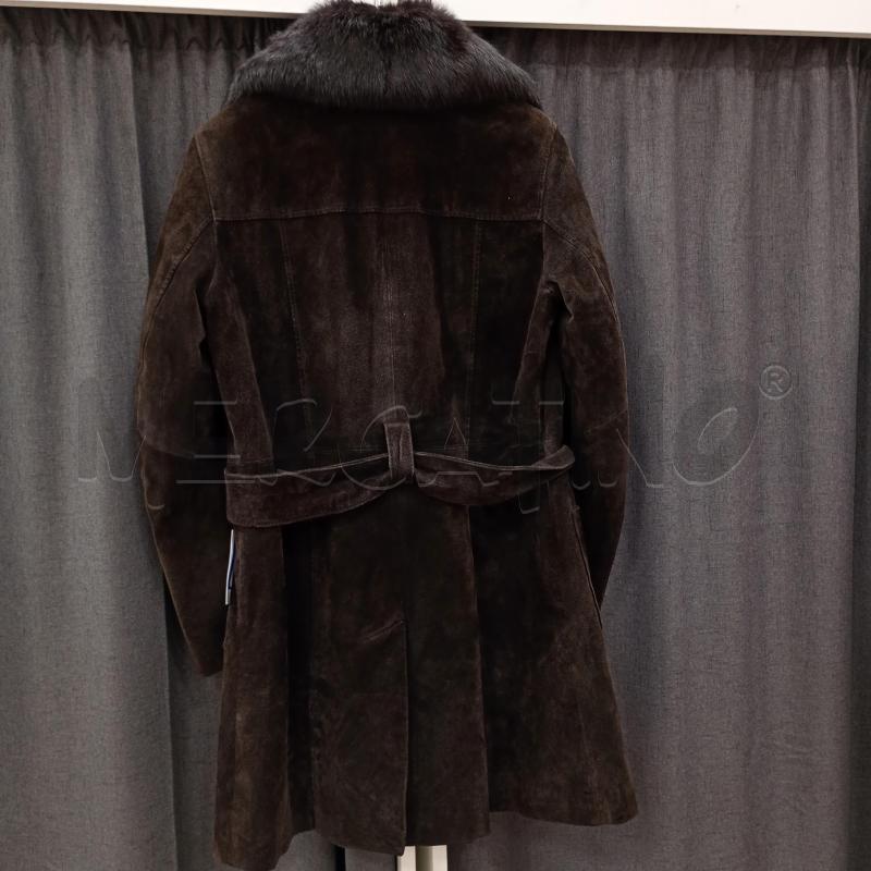CAPPOTTO UOMO OAKWOOD MARRONE SCAMOSCIATO PELLICCIO AL COLLETTO CINTURINO | Mercatino dell'Usato Burolo 3