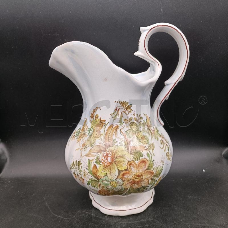 CARAFFA CERAMICA DIPINTA CON FIORI | Mercatino dell'Usato Burolo 1