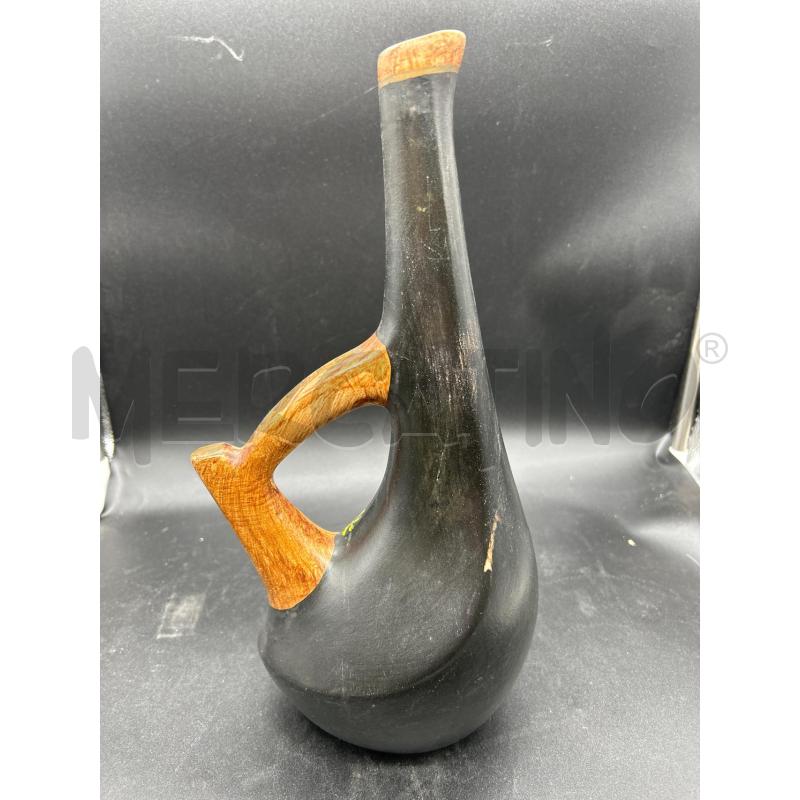 CARAFFA CERAMICA NERA CON FIORI | Mercatino dell'Usato Burolo 2