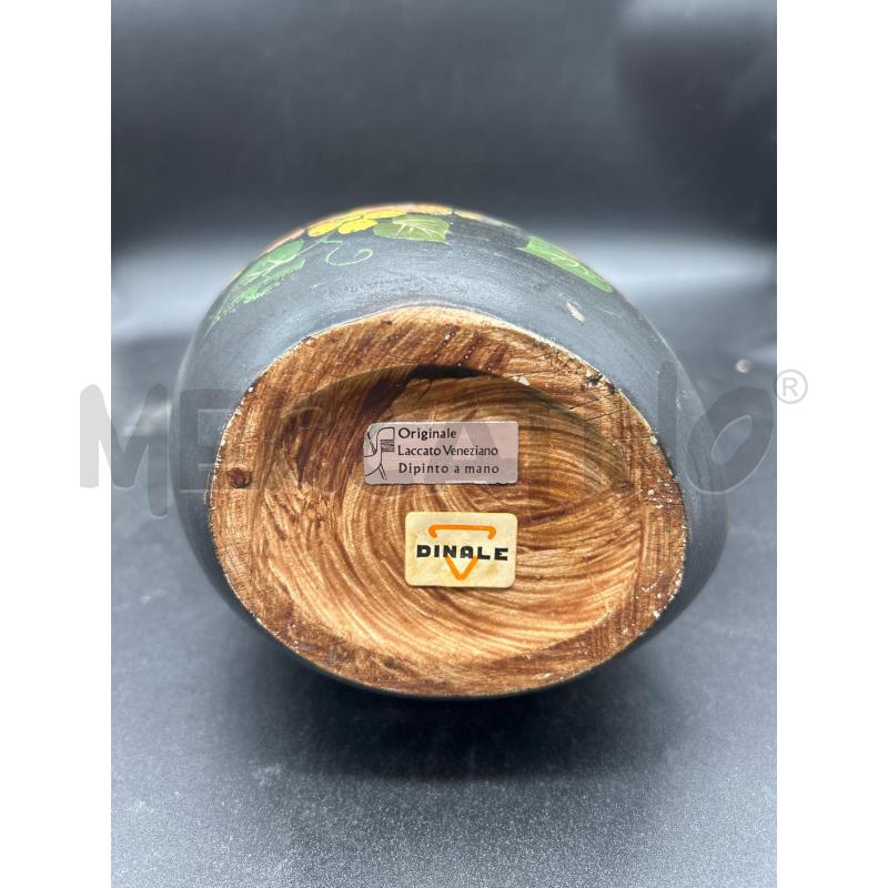 CARAFFA CERAMICA NERA CON FIORI | Mercatino dell'Usato Burolo 3