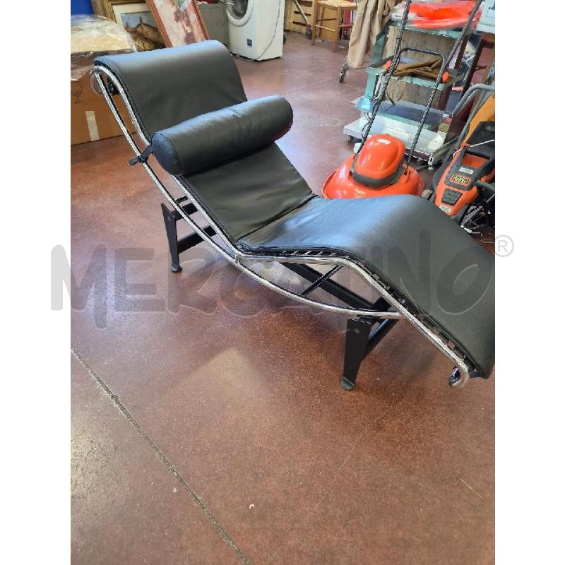 CHAISE LONGUE METALLO PELLE NERA | Mercatino dell'Usato Burolo 2