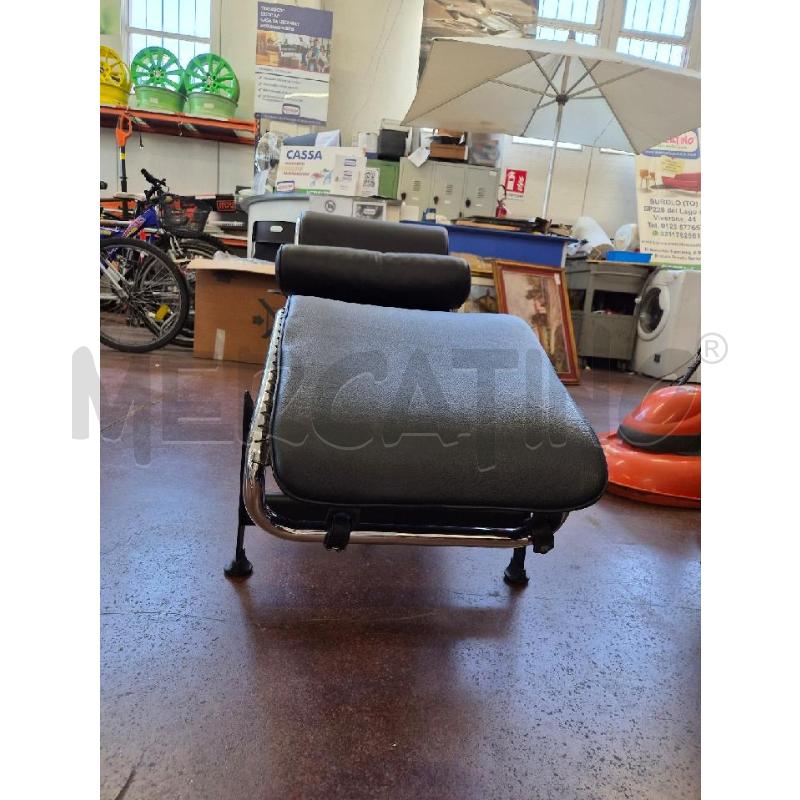 CHAISE LONGUE METALLO PELLE NERA | Mercatino dell'Usato Burolo 4