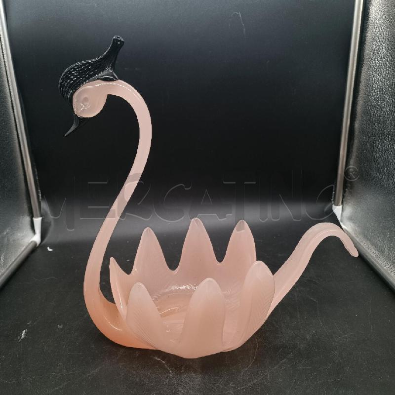 CIGNO VETRO ROSA E NERO | Mercatino dell'Usato Burolo 1