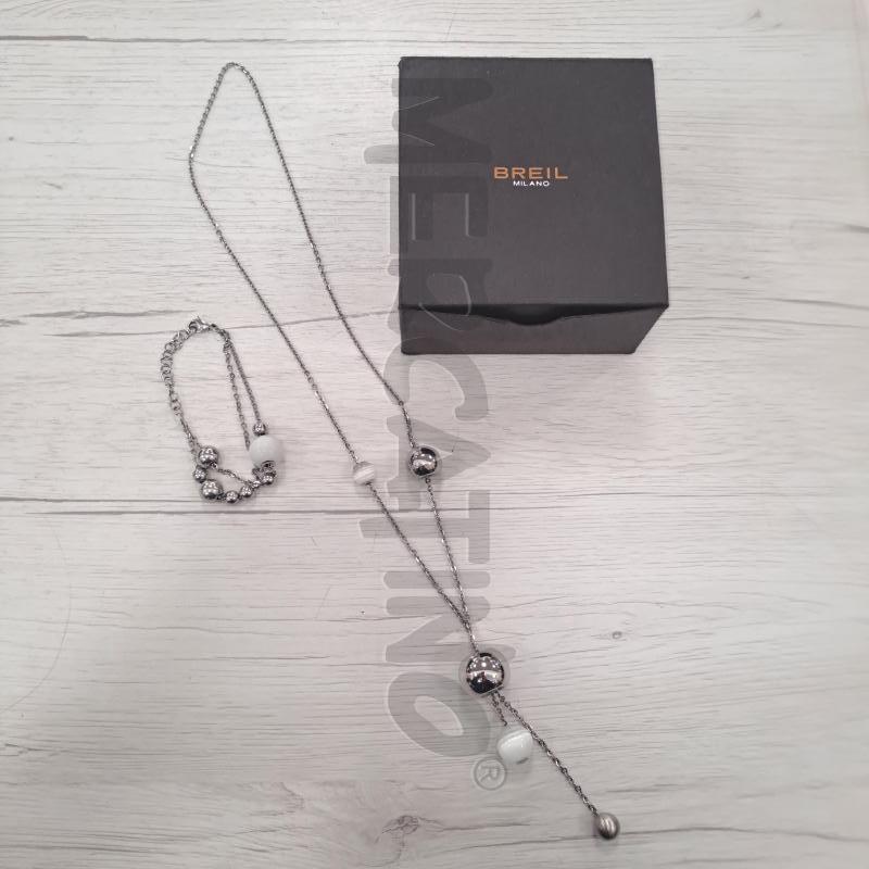 COLLANA E BRACCIALE BREIL ACCIAIO CHARM BIANCO ARGENTO | Mercatino dell'Usato Burolo 1