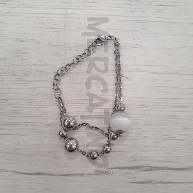 COLLANA E BRACCIALE BREIL ACCIAIO CHARM BIANCO ARGENTO | Mercatino dell'Usato Burolo 2