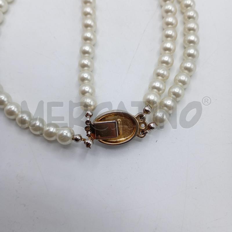 COLLANA PERLINE EMATITE NERE BIANCHE  | Mercatino dell'Usato Burolo 4