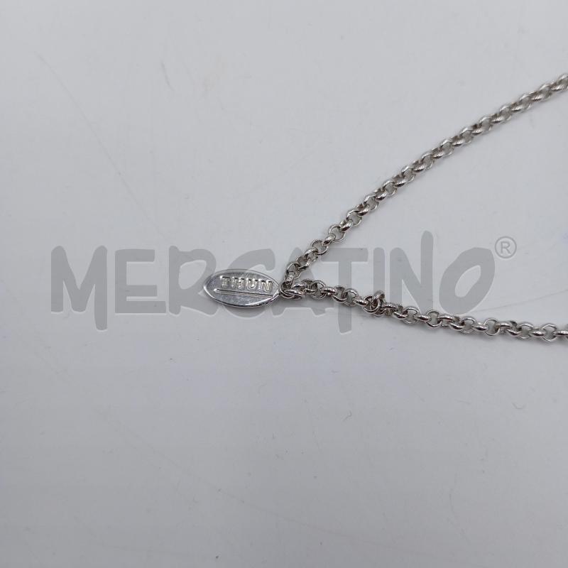 COLLANA THUN PERLINE ROSA FIORI BLU  | Mercatino dell'Usato Burolo 3