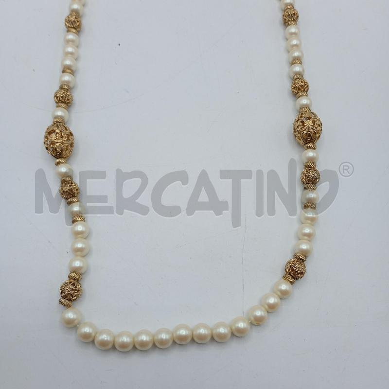COLLANA VINTAGE 1928 TM PERLINE BIANCHE GABBIETTE ORO | Mercatino dell'Usato Burolo 2