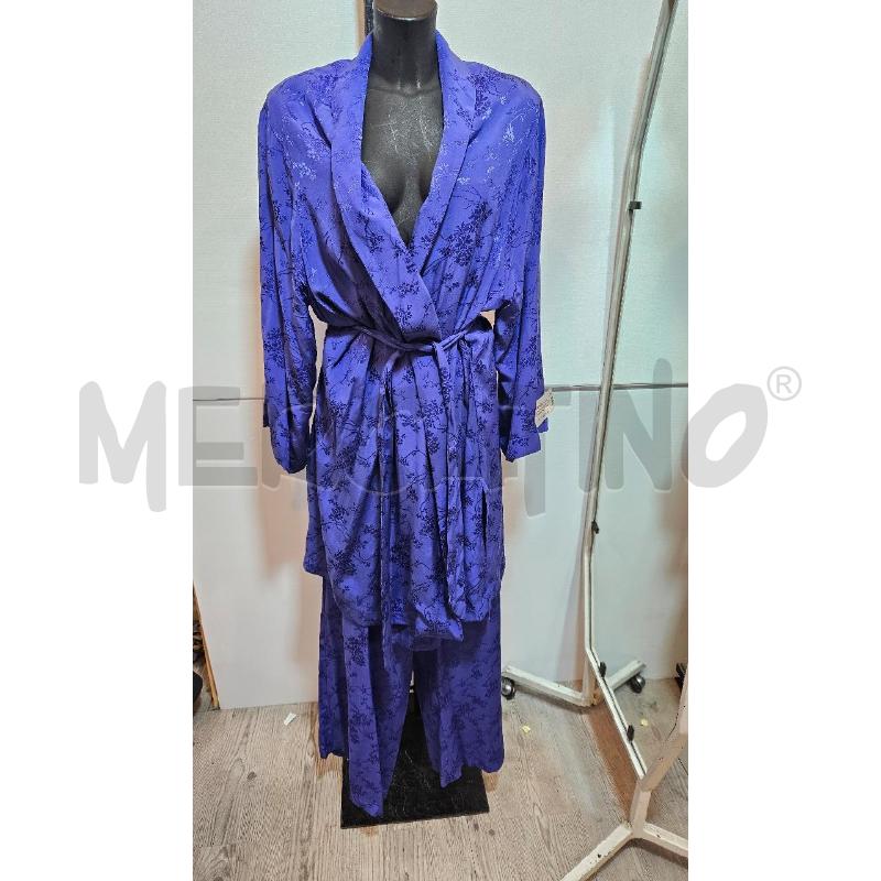 COMPLETO DONNA FIORELLA RUBINO BLU FIORI CINTURINO  | Mercatino dell'Usato Burolo 1