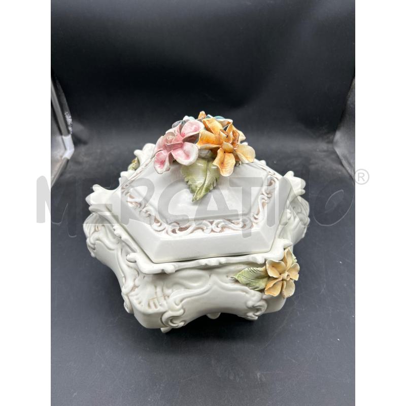 CONTENITORE CERAMICA BASSANO CON FIORI CON PICCOLE SCHEGGIATURE | Mercatino dell'Usato Burolo 1
