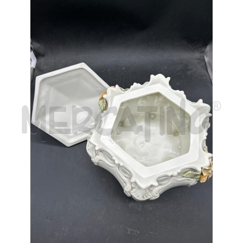 CONTENITORE CERAMICA BASSANO CON FIORI CON PICCOLE SCHEGGIATURE | Mercatino dell'Usato Burolo 2