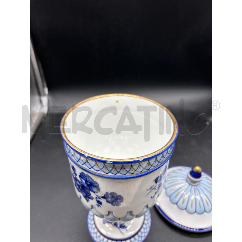 CONTENITORE CERAMICA BIANCA FIORI BLU | Mercatino dell'Usato Burolo 4