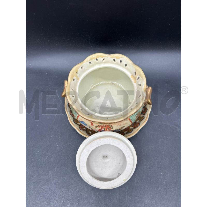 CONTENITORE CERAMICA + VASSOIO ORIENTALE SATSUMA  | Mercatino dell'Usato Burolo 2