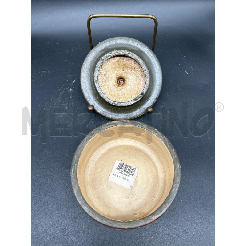 CONTENITORE COTTO DIPINTO ARANCIONE | Mercatino dell'Usato Burolo 2