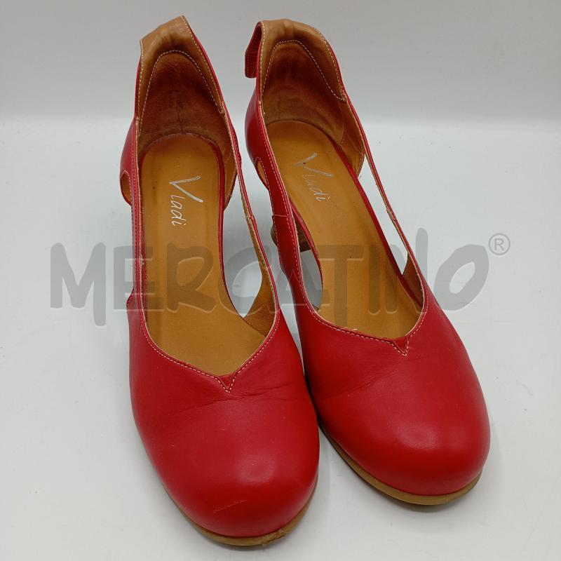 DECOLLETE VLADI IN PELLE ROSSA ARTIGIANALE | Mercatino dell'Usato Burolo 1