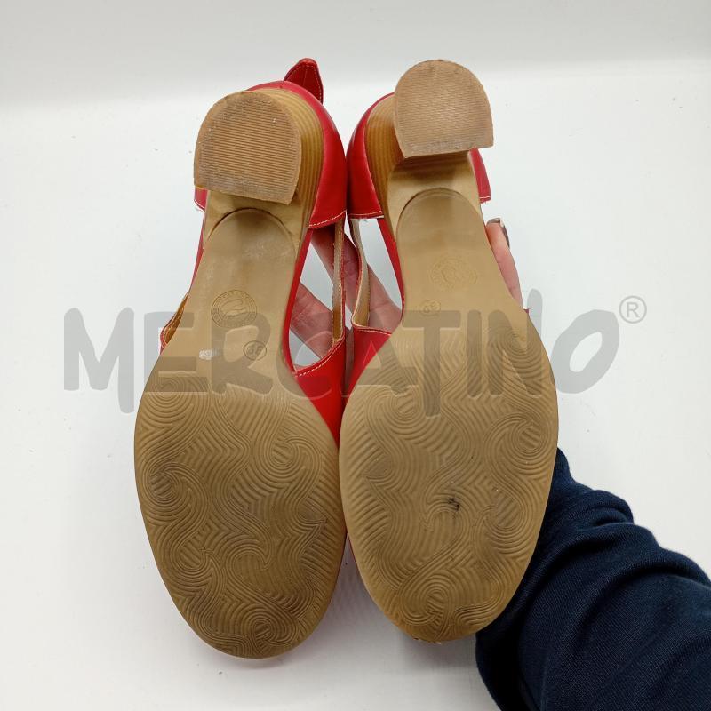 DECOLLETE VLADI IN PELLE ROSSA ARTIGIANALE | Mercatino dell'Usato Burolo 5