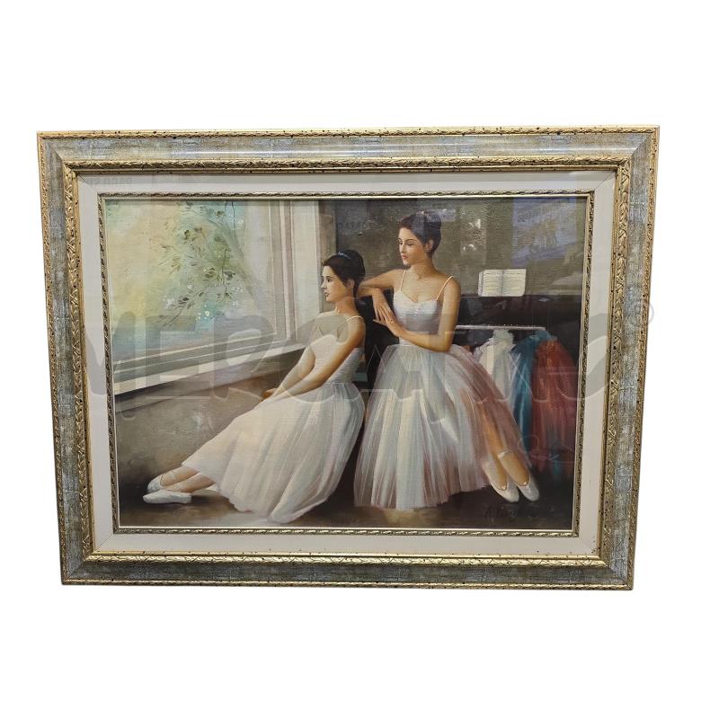 DIPINTO COPPIA BALLERINA CORNICE LEGNO | Mercatino dell'Usato Burolo 1