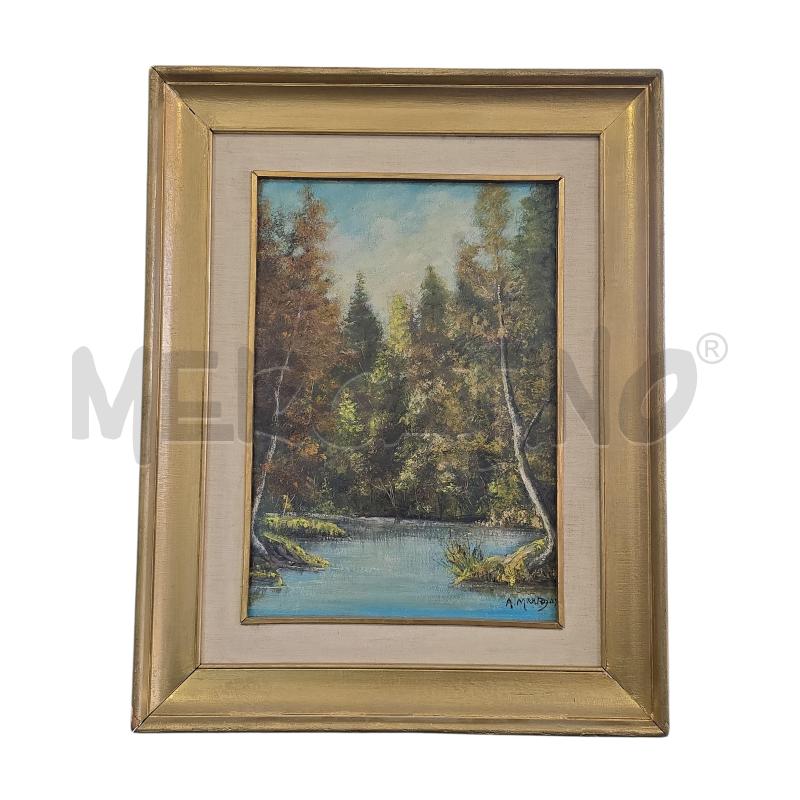 DIPINTO FIUME DORA BALTEA 48X39 CORNICE LEGNO | Mercatino dell'Usato Burolo 1