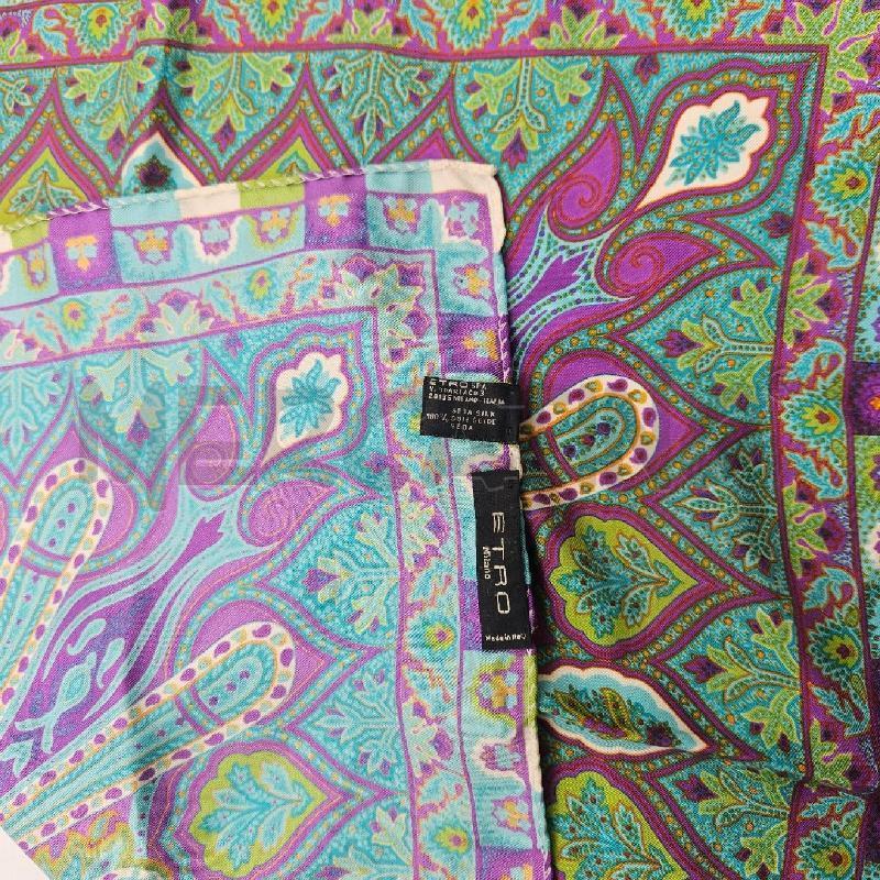 FAZZOLETTO ETRO AZZURRO VIOLA BAROCCO | Mercatino dell'Usato Burolo 1