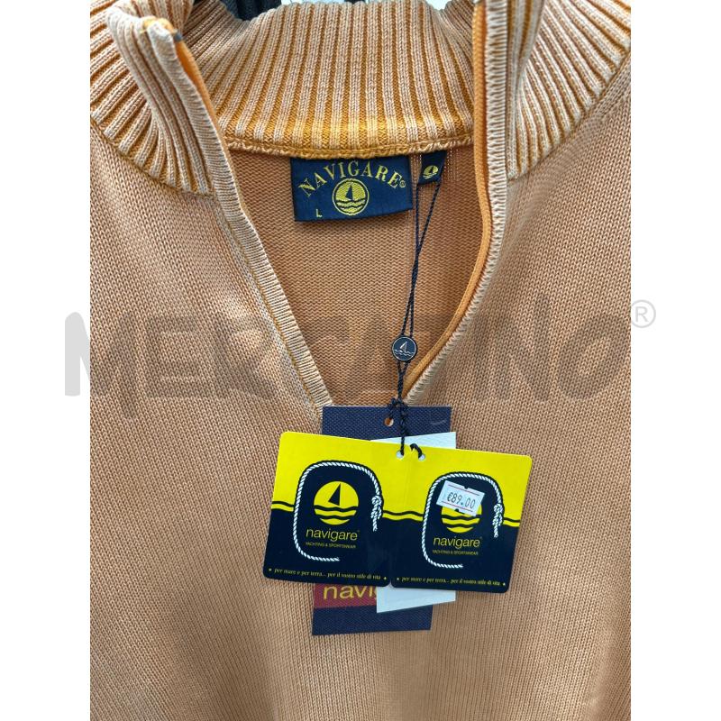 FELPA/ZIP NAVIGARE  UOMO ARANCIONE SLAVATA  | Mercatino dell'Usato Burolo 3
