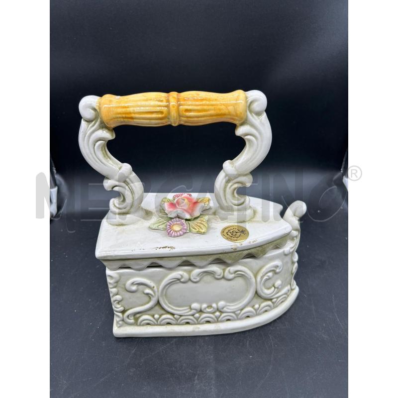 FERRO DA STIRO CERAMICA CON FIORI | Mercatino dell'Usato Burolo 1