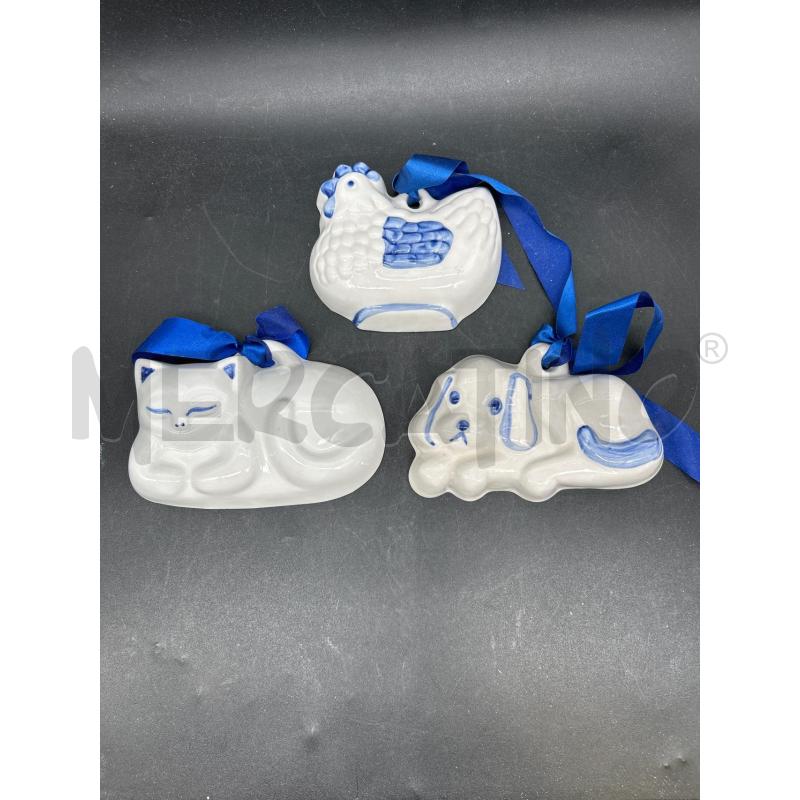 FORMELLE PZ. 3 CERAMICA BLU BIANCA | Mercatino dell'Usato Burolo 1