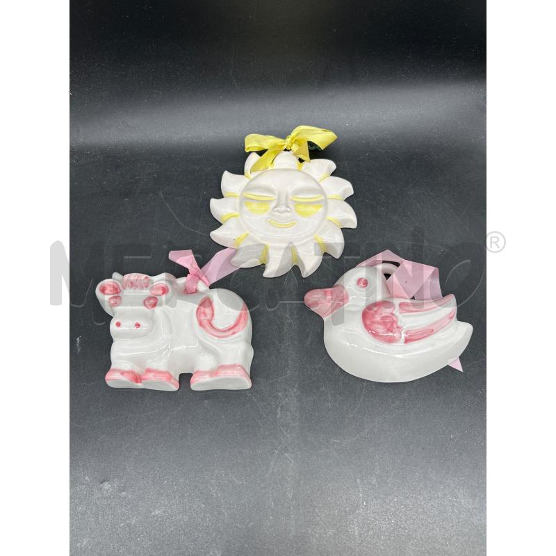 FORMELLE PZ. CERAMICA BIANCO ROSA GIALLO | Mercatino dell'Usato Burolo 1