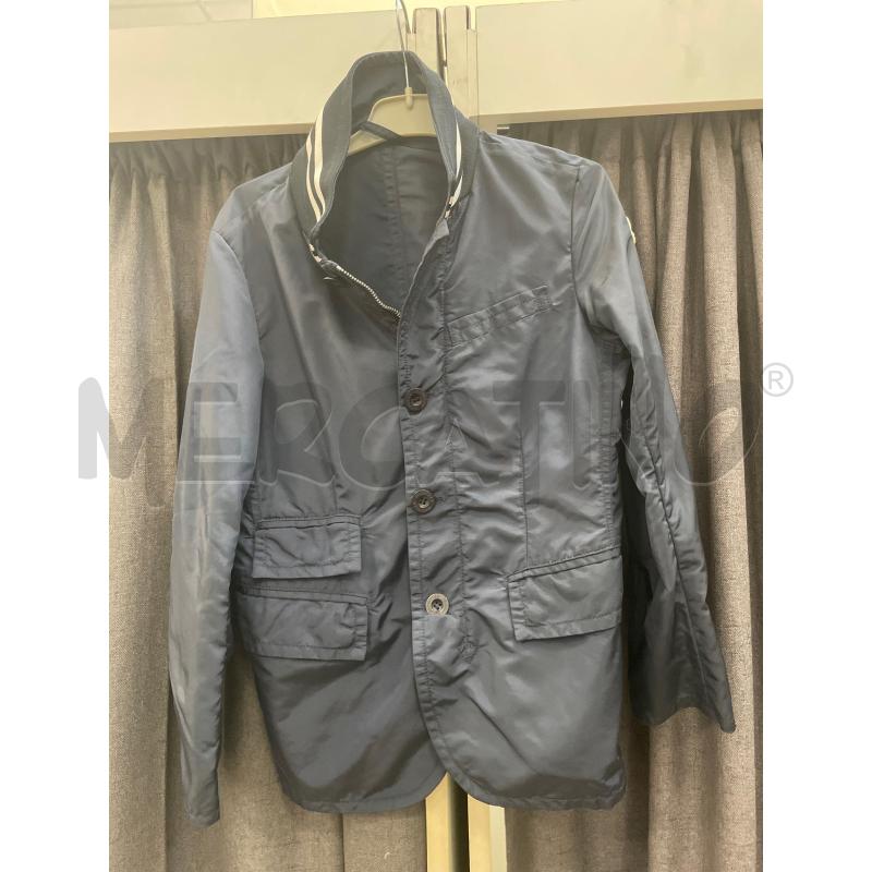 GIACCA BAMBINO ANTIVENTO MONCLER BLU SCURO COLLETTO RIGHE BIANCHE | Mercatino dell'Usato Burolo 1