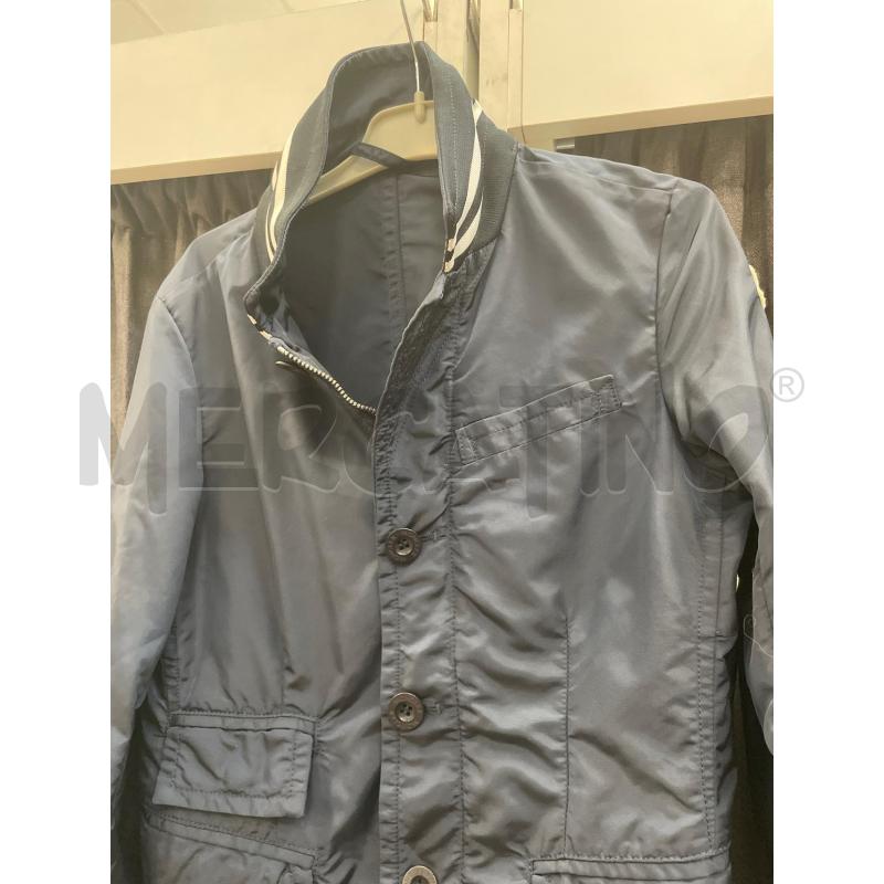 GIACCA BAMBINO ANTIVENTO MONCLER BLU SCURO COLLETTO RIGHE BIANCHE | Mercatino dell'Usato Burolo 2