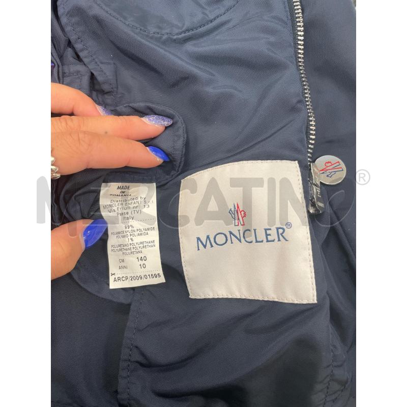 GIACCA BAMBINO ANTIVENTO MONCLER BLU SCURO COLLETTO RIGHE BIANCHE | Mercatino dell'Usato Burolo 4