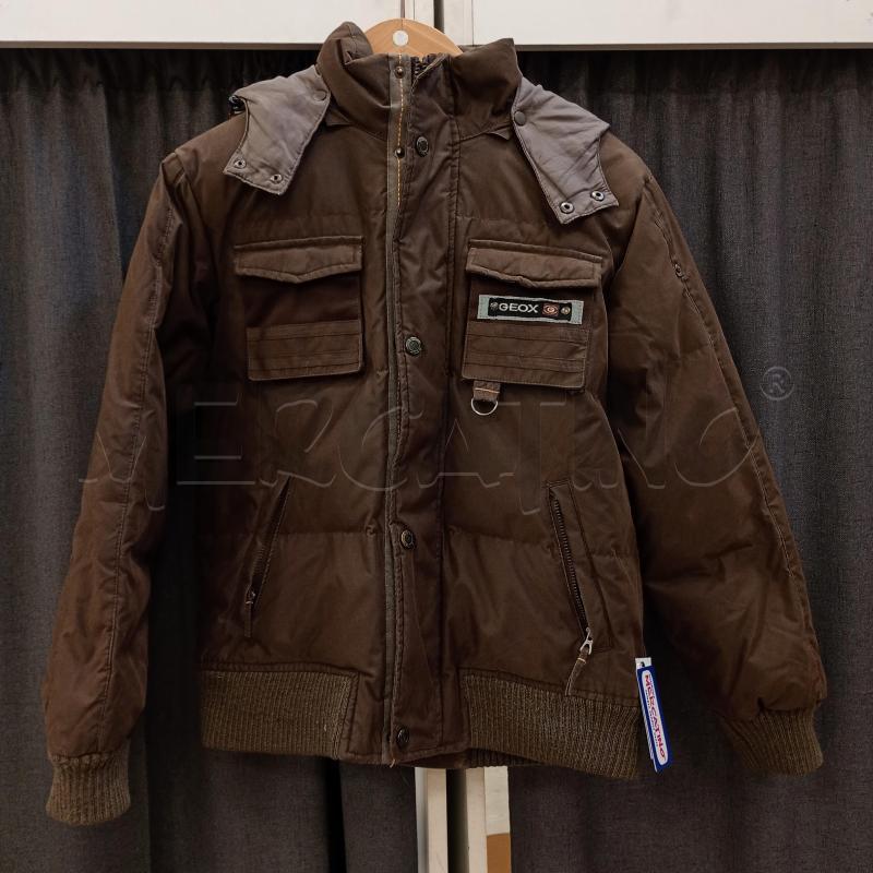 GIACCA BAMBINO GEOX MARRONE CON TASCA CAPPUCCIO | Mercatino dell'Usato Burolo 1
