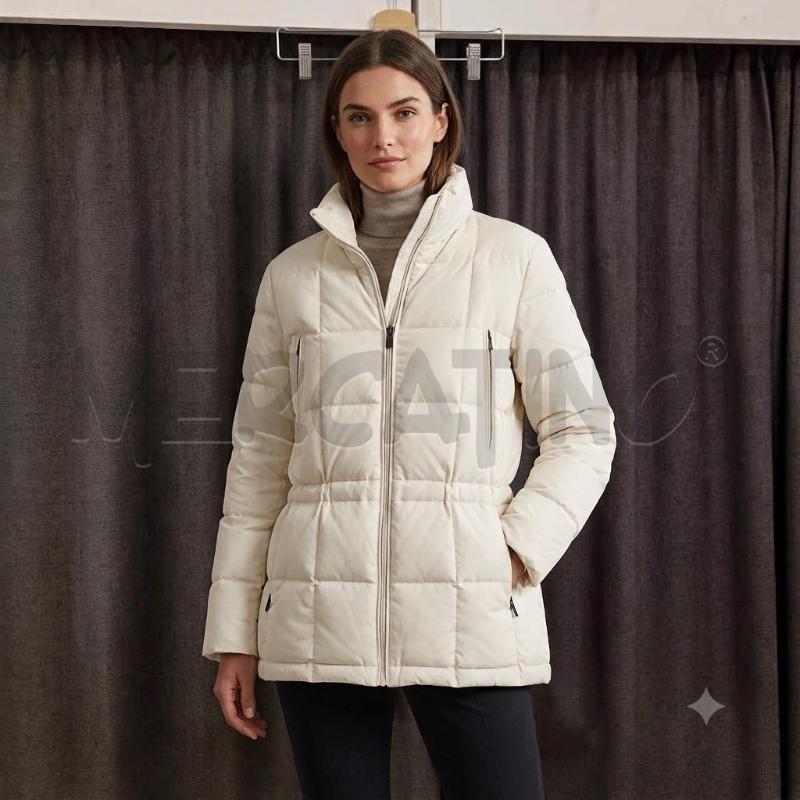 GIACCA DONNA ASICS/TORINO BIANCA TRAPUNTATO A ZIP | Mercatino dell'Usato Burolo 1