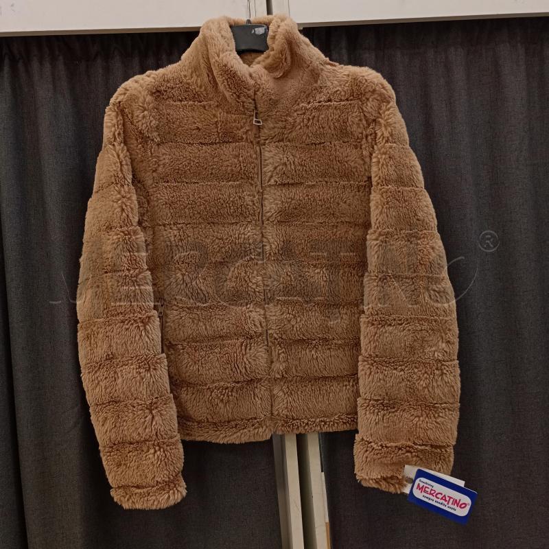 GIACCA DONNA BEIGE PELLICCIOTO A ZIP | Mercatino dell'Usato Burolo 1